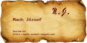 Mach József névjegykártya