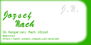 jozsef mach business card